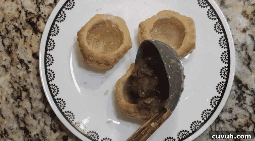 Filling puff pastry