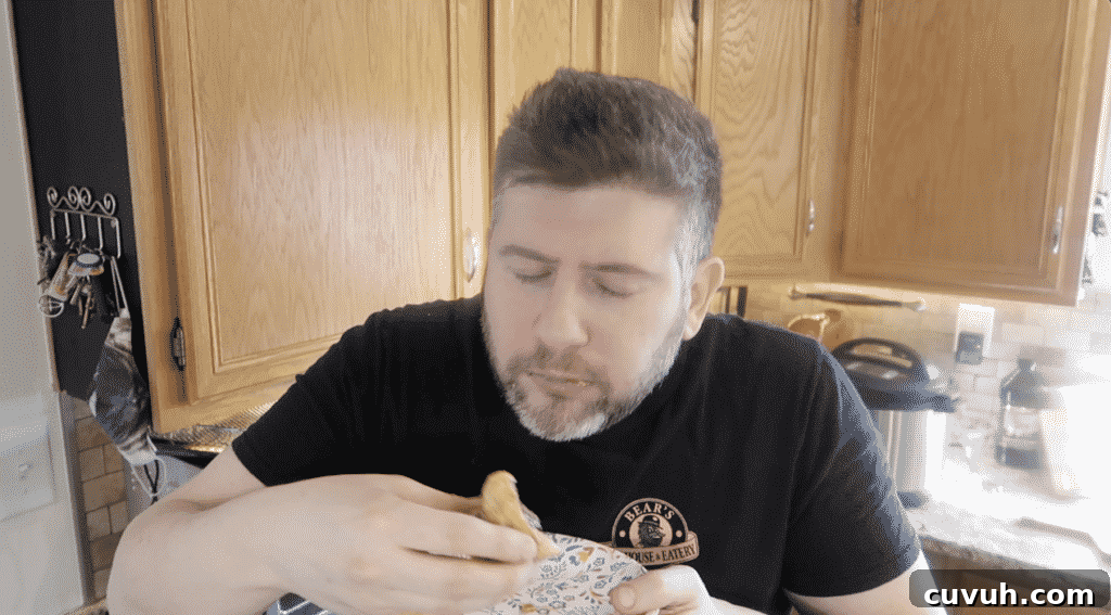 Man savoring food.
