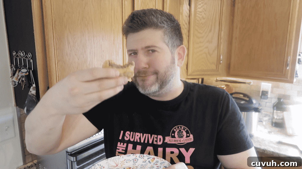 Man showing off pie.