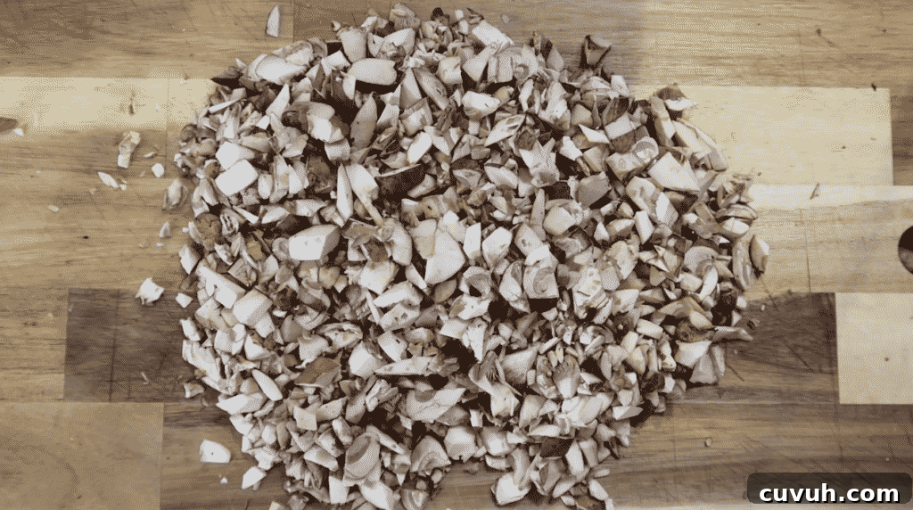 Finely chopped mushrooms