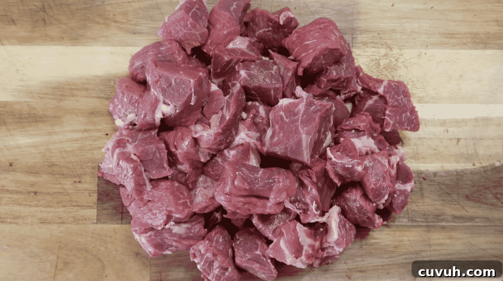 Chuck roast diced