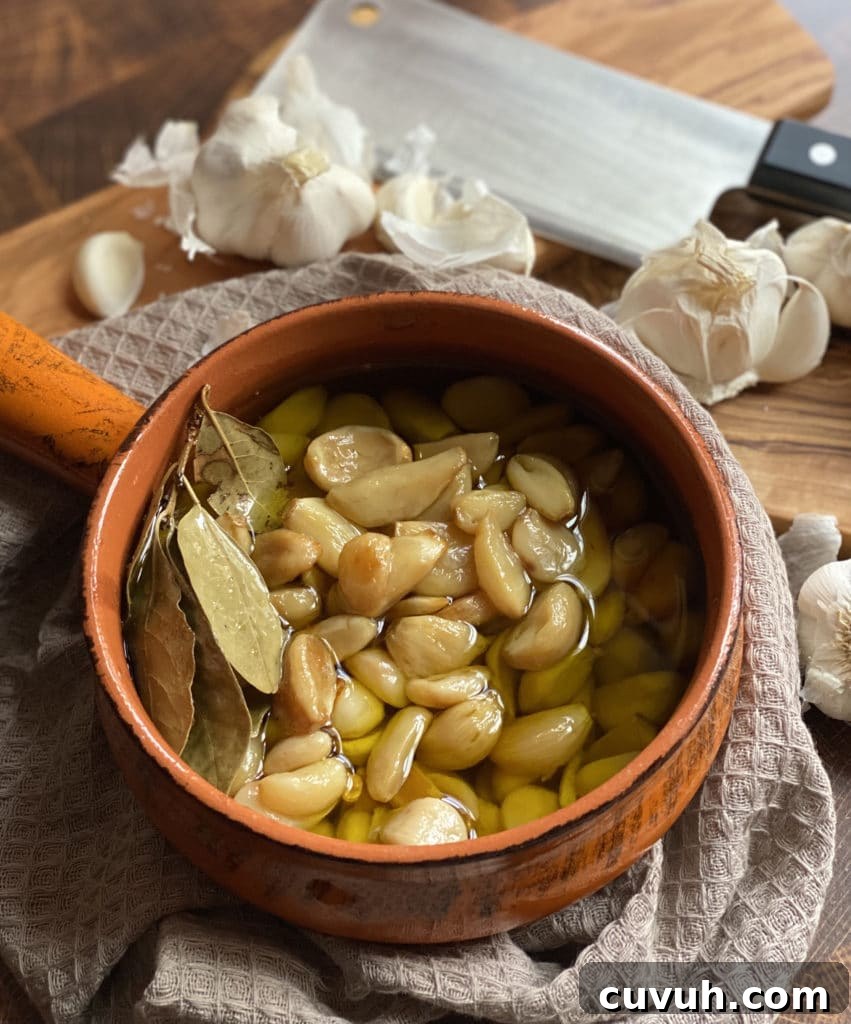 Garlic Confit styled in bowl