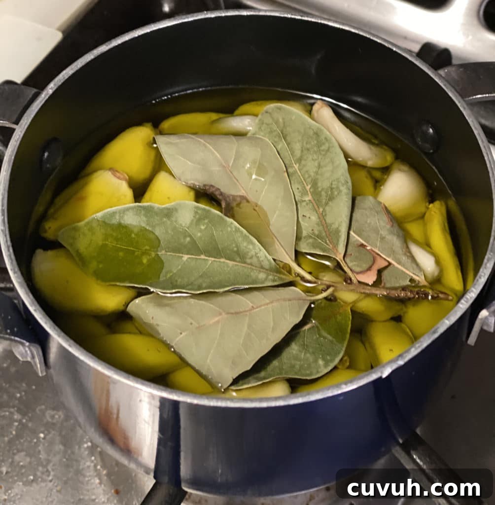 Garlic Confit in Process