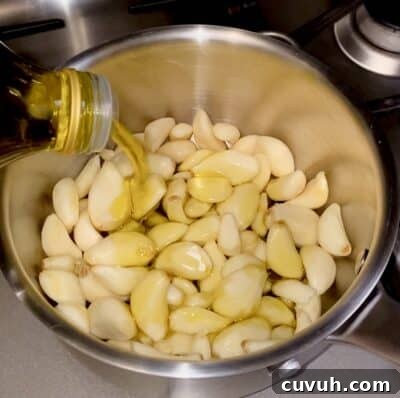 Garlic Confit in Process