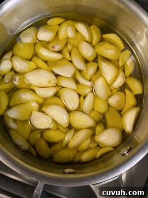Garlic Confit in Process
