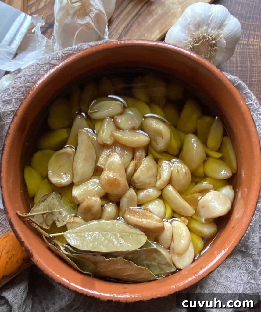 Garlic Confit styled in bowl