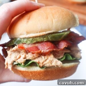 Smoked Gouda Chicken Bacon Ranch Sandwich Recipe 15 chicken bacon ranch sandwich with ranch shredded chicken, lettuce, bacon, and pickle