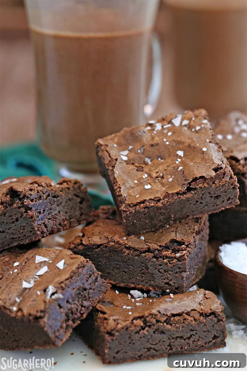 Salted Fudge Brownies - rich and fudgy brownies with big flakes of sea salt!