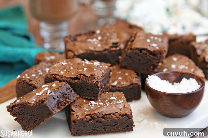 Salted Fudge Brownies - rich and fudgy brownies with big flakes of sea salt!