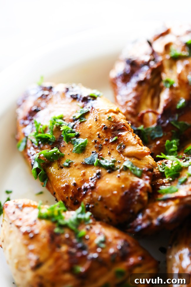 Tangy Grilled Chicken Recipe with Zesty Marinade 2 This Grilled Tangy Chicken has such a delicious punch of flavor and the marinade is loaded with yummy ingredients. It is perfect for busy days or when you want dinner in a hurry. It is a summertime staple at our home.