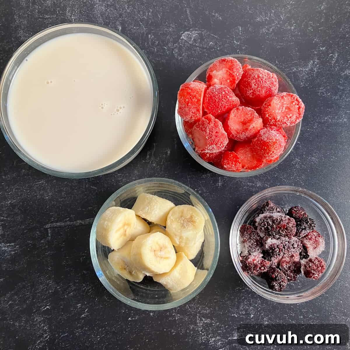 Dairy-Free Blackberry Strawberry Banana Smoothie Recipe 3 blackberry strawberry banana smoothie ingredients
