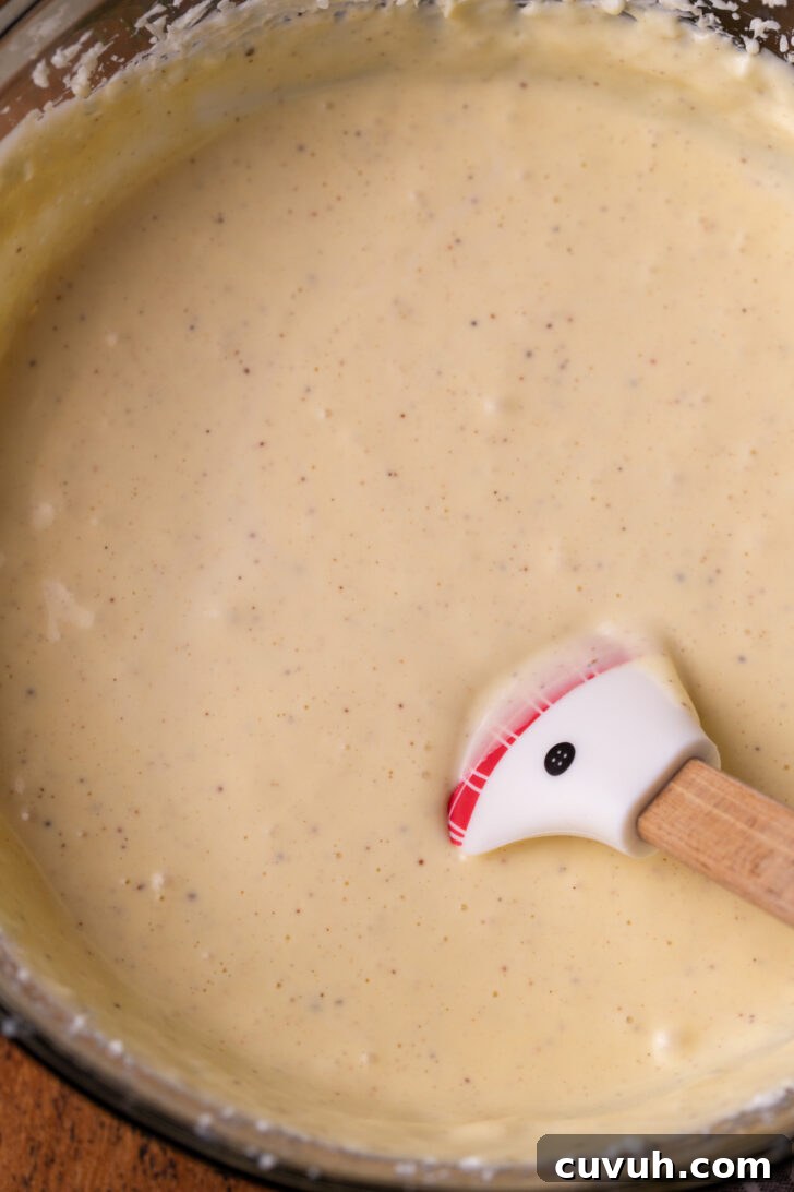 Cheesecake batter in a bowl.