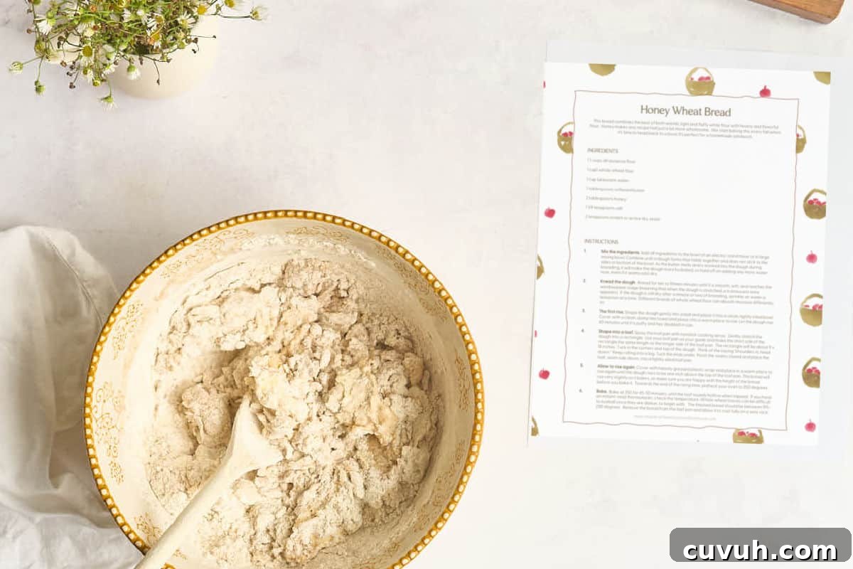 mixing bowl with dough and styled recipe