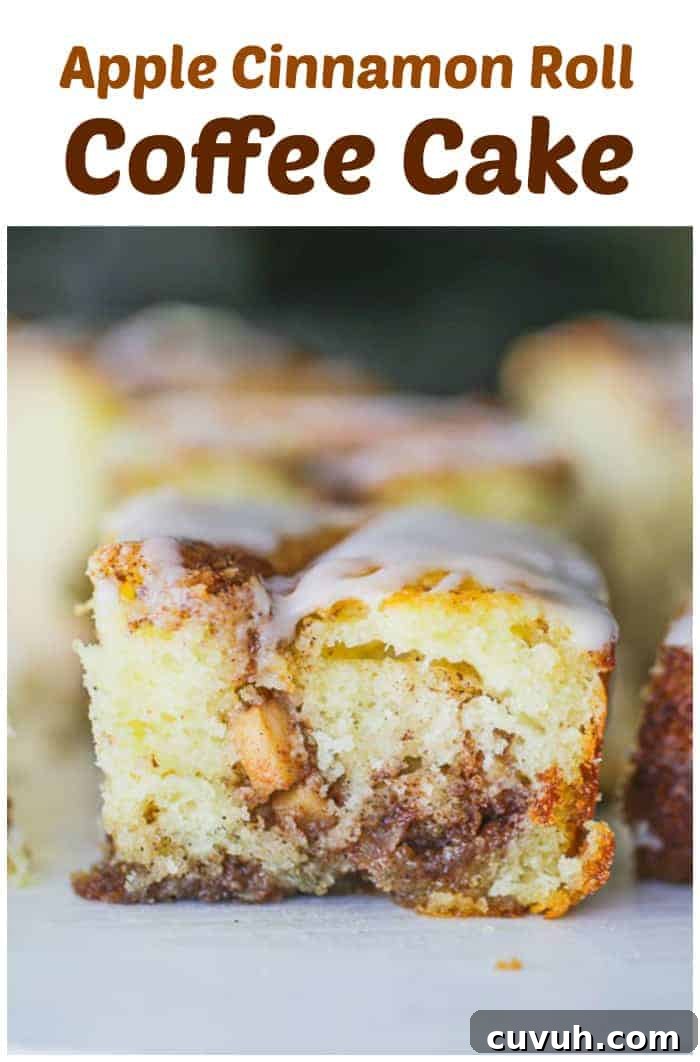 Apple Cinnamon Roll Coffee Cake Recipe | Moist Swirl Coffee Cake 8 Apple Cinnamon Roll Coffee Cake