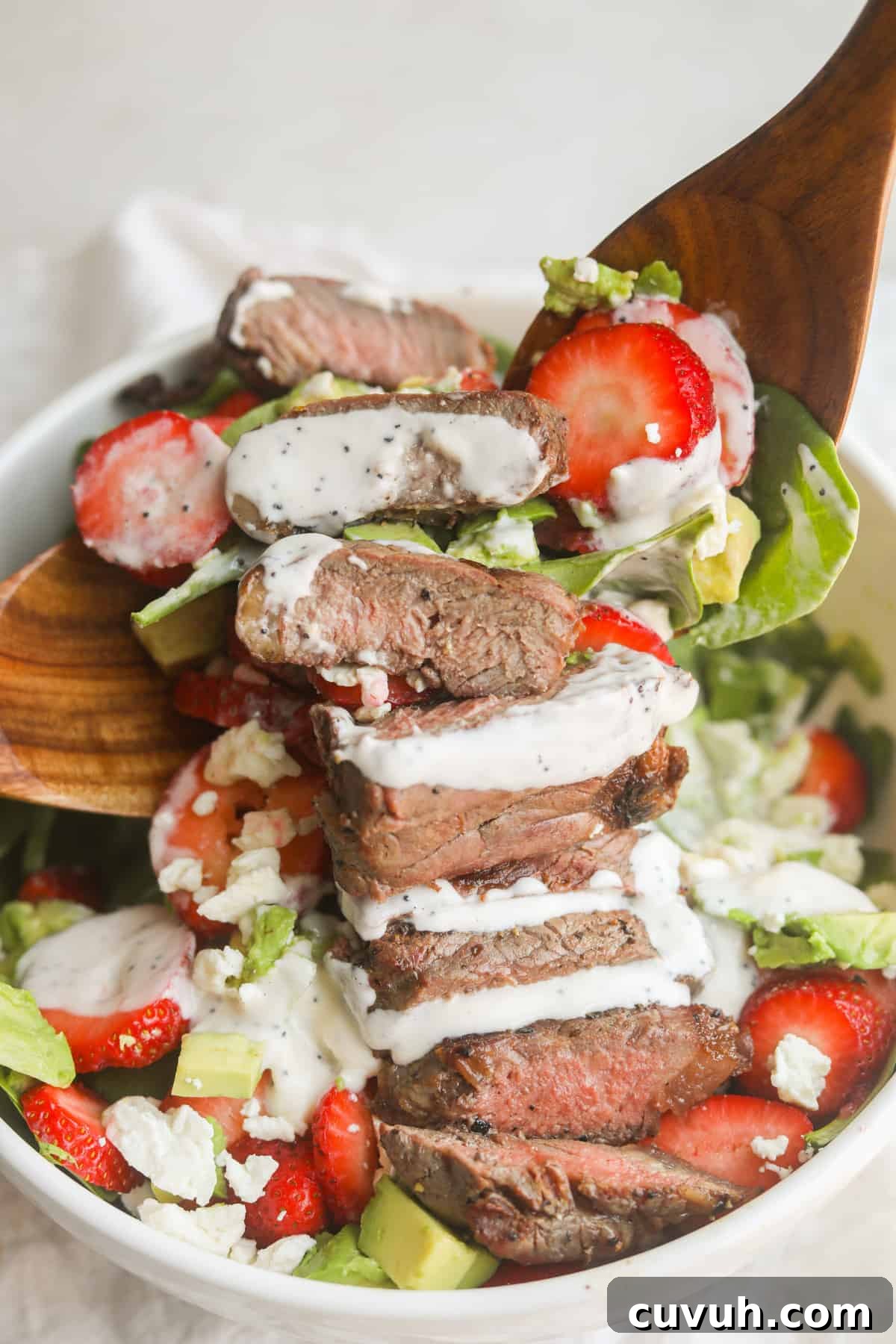 Strawberry and Steak Salad with Poppy Seed Dressing 6 strawberry steak salad