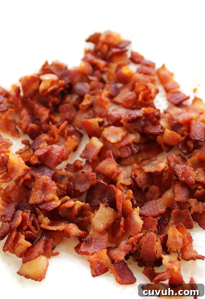 Loaded Baked Potato Soup with Lighter Ingredients 3 Crispy Bacon for Healthier Loaded Baked Potato Soup! | robustrecipes.com