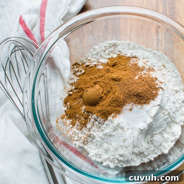 Moist Zucchini Bread Recipe with Brown Sugar and Cinnamon 4 Mixing dry ingredients for Ultra Moist Zucchini Bread