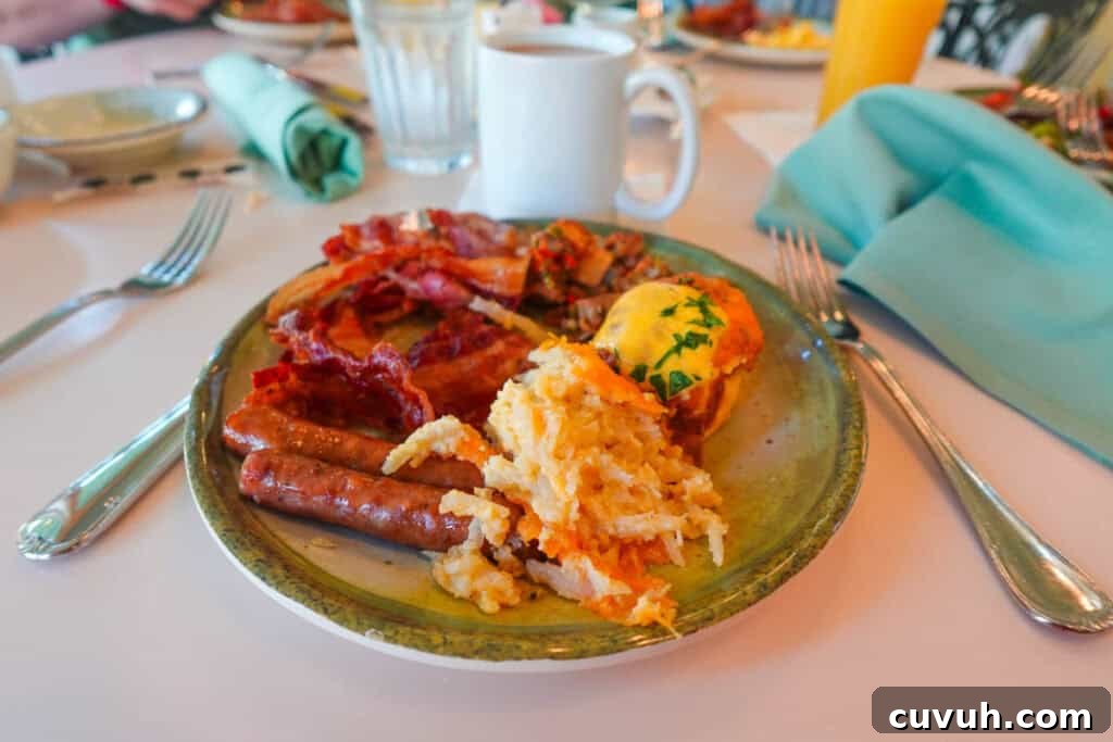 Morning Menu at The Crystal Palace: Signature Breakfast Dishes 5 a plate we made at The Crystal Palace Breakfast.