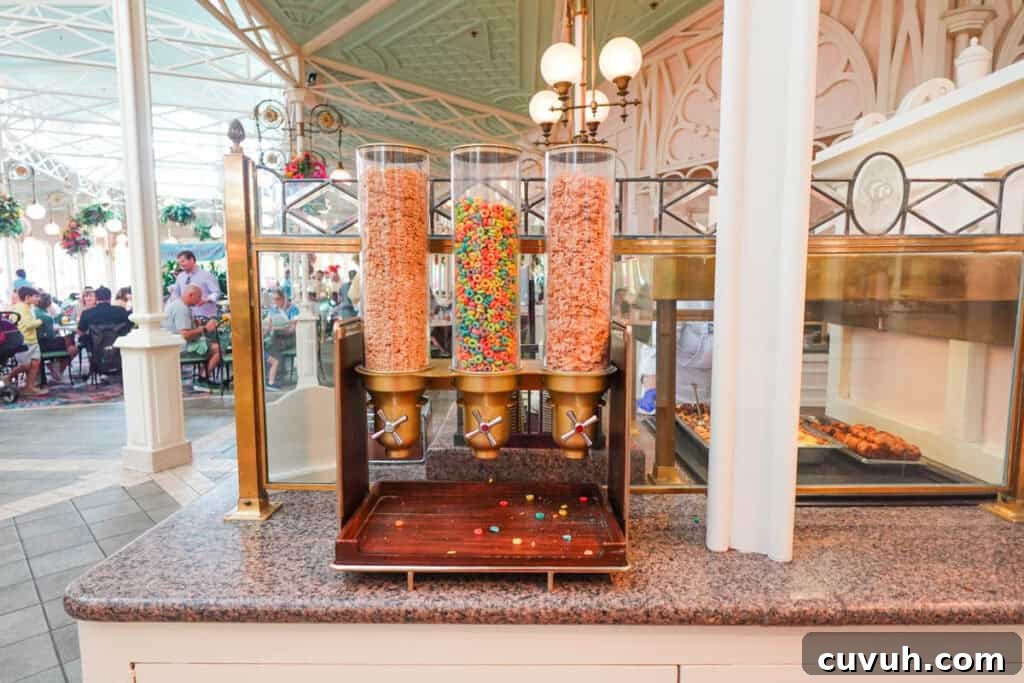 Morning Menu at The Crystal Palace: Signature Breakfast Dishes 7 cereal options at The Crystal Palace.