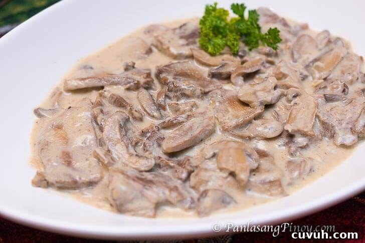 Lengua in White Mushroom Sauce Recipe
