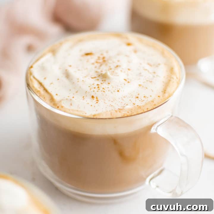 Eggnog latte in a mugs.