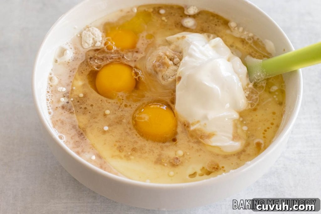 wet ingredients in bowl