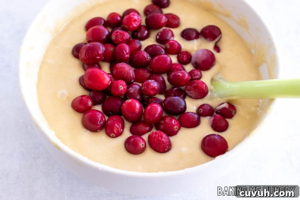 cranberries added to batter