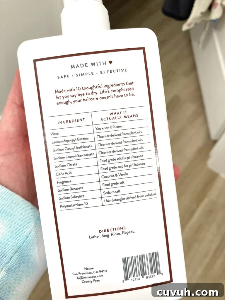 native shampoo ingredients