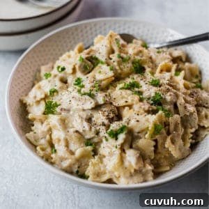 Creamy Instant Pot Chicken Alfredo Recipe in 30 Minutes 10 close up of instant pot chicken alfredo recipe in a white bowl