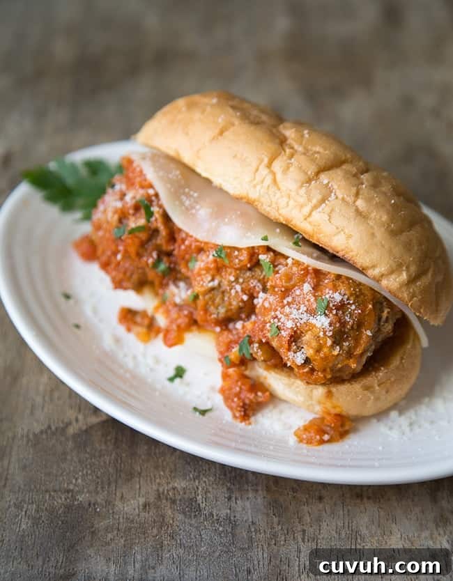 Ricotta-Stuffed Meatball Sandwich with Tomato Sauce 6 Ricotta Meatball Sandwich | The Little Epicurean