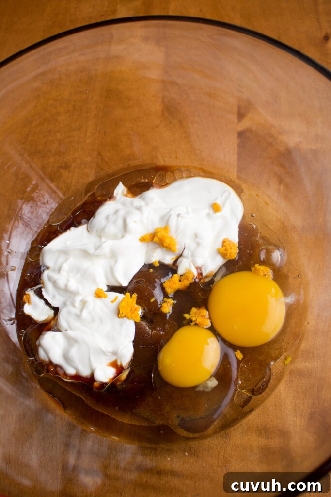 Classic Morning Glory Cake Recipe with Carrot, Apple & Walnuts 4 Mixing ingredients