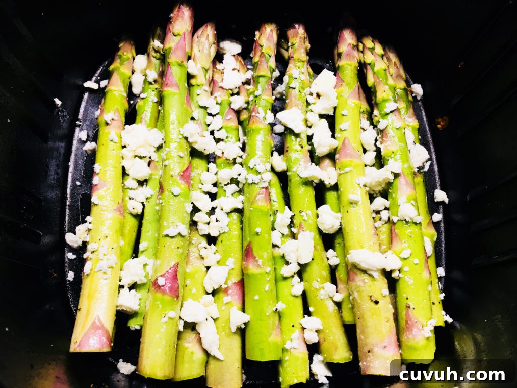 Crispy Air Fryer Lemon Feta Asparagus Recipe 4 Air Fryer Lemon Feta Asparagus