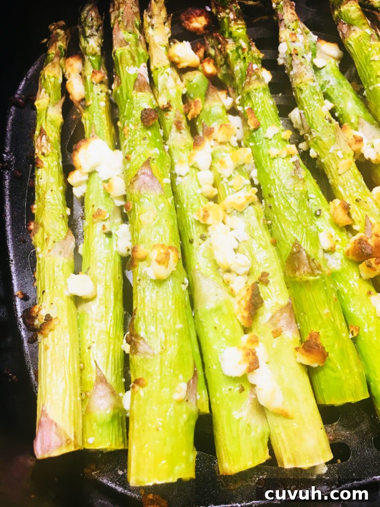 Crispy Air Fryer Lemon Feta Asparagus Recipe 5 Air Fryer Lemon Feta Asparagus