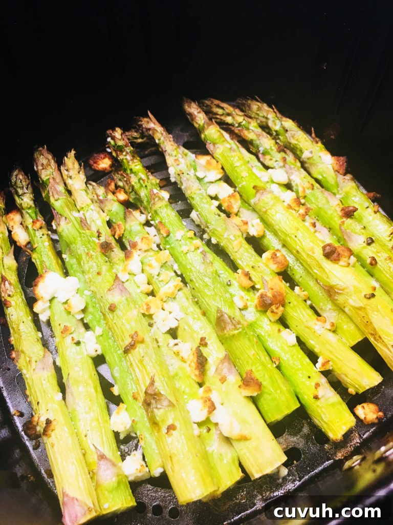 Crispy Air Fryer Lemon Feta Asparagus Recipe 6 Air Fryer Lemon Feta Asparagus