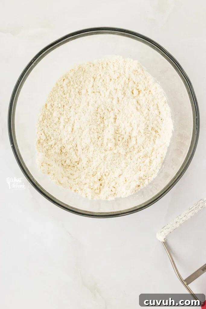 Cut butter into flour