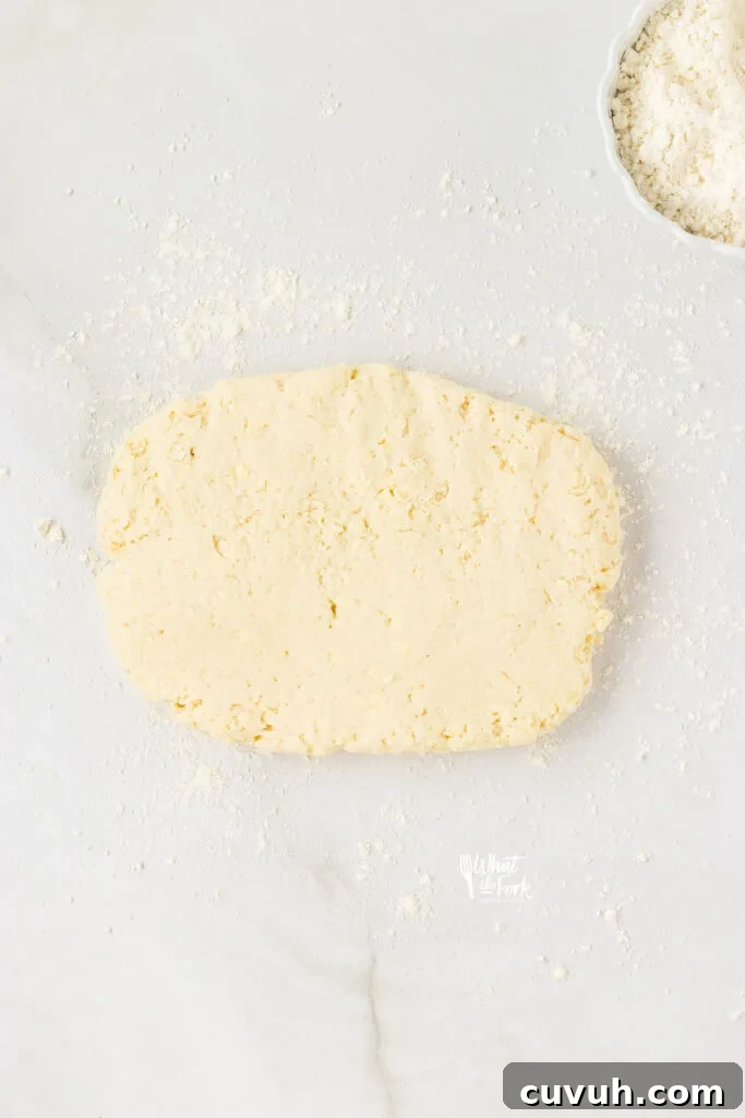Pat dough into rectangle