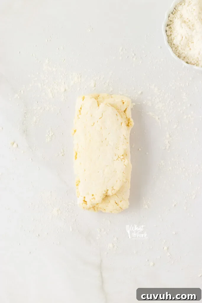 Fold the dough