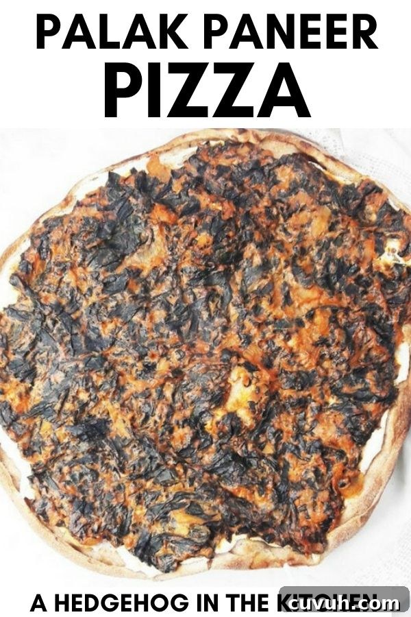 Whole Wheat Palak Paneer Pizza Recipe: Indian Spinach Cottage Cheese Pizza 6 Indian Palak Paneer Pizza