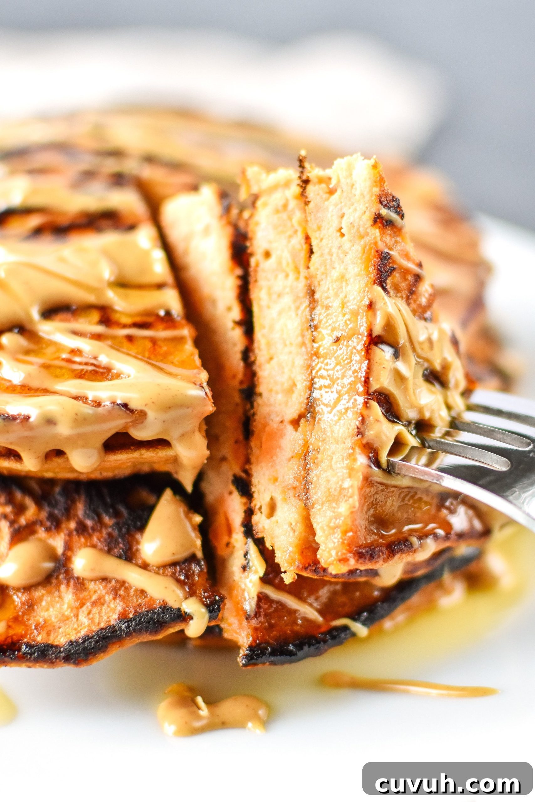 5-Ingredient Sweet Potato and Banana Pancakes Recipe 2 5-Ingredient Sweet Potato Banana Pancakes - Banana, sweet potato, nut butter, eggs and cinnamon are all you need to make these simple pancakes happen! - ProjectMealPlan.com
