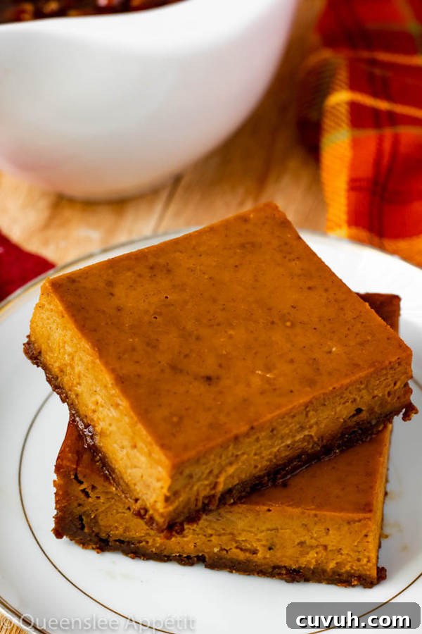 Pumpkin Pie Bars with Maple Pecan Praline Sauce Recipe 12 Pumpkin Pie Bars