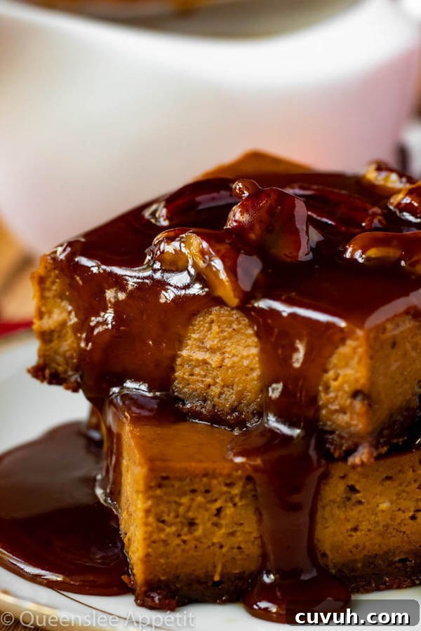 Pumpkin Pie Bars with Maple Pecan Praline Sauce Recipe 3 Pumpkin Pie Bars with Maple Pecan Praline Sauce