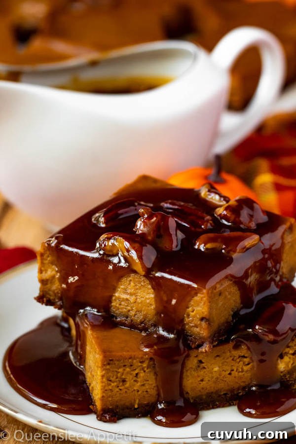 Pumpkin Pie Bars with Maple Pecan Praline Sauce Recipe 4 Pumpkin Pie Bars with Maple Pecan Praline Sauce