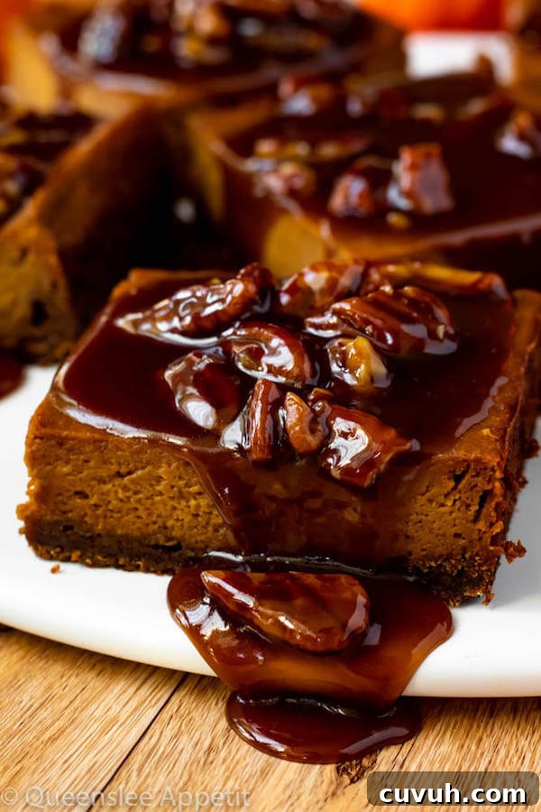 Pumpkin Pie Bars with Maple Pecan Praline Sauce Recipe 5 Pumpkin Pie Bars with Maple Pecan Praline Sauce