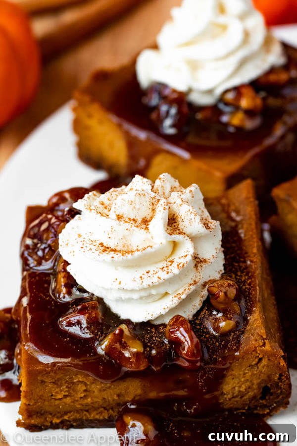 Pumpkin Pie Bars with Maple Pecan Praline Sauce Recipe 7 Pumpkin Pie Bars with Maple Pecan Praline Sauce