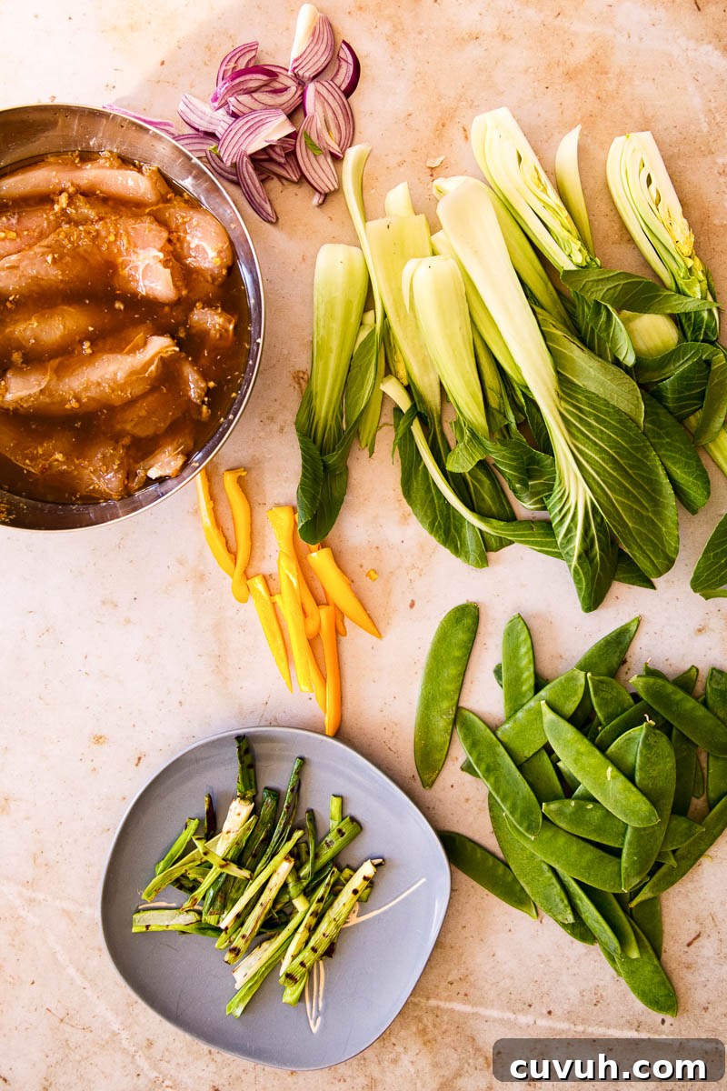 Teriyaki Chicken Stir-Fry with Charred Scallions and Jasmine Rice 5 Teriyaki chicken stir fry ingredients