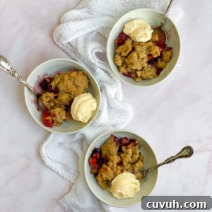 Blackberry Apple Crumble Recipe with Crisp Golden Topping 13 3 individual servings of blackberry and apple crumble.