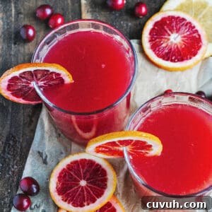Madras Cocktail Recipe: How to Make the Classic Cranberry Vodka Drink 6 Two glasses with cranberry cocktail and orange slices. Wood and white paper surface.