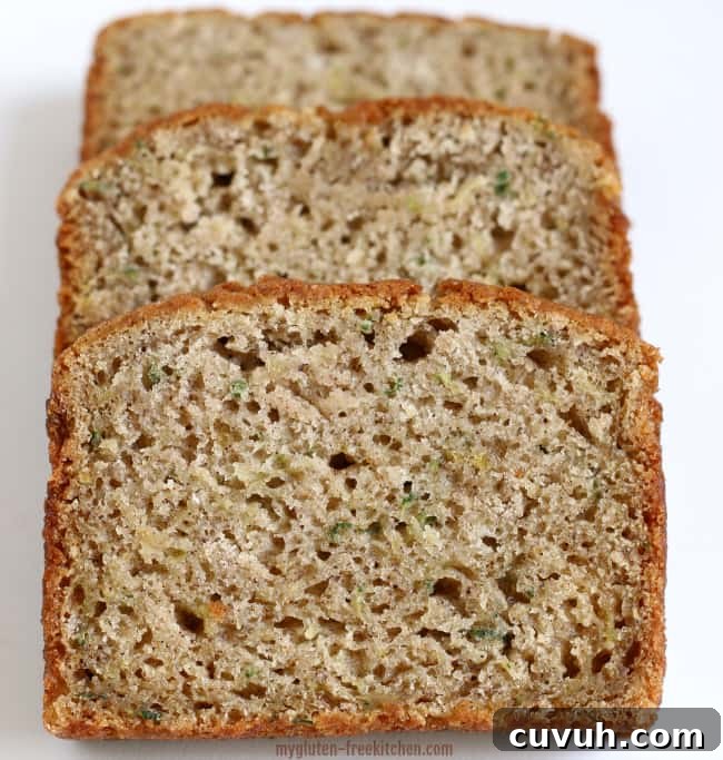 Sliced Gluten-free Zucchini Spice Bread Recipe