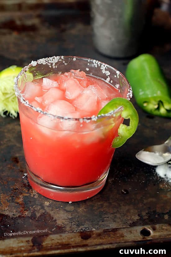 Spicy Watermelon Jalapeño Margarita Recipe 3 Spicy Watermelon Jalapeno Margarita