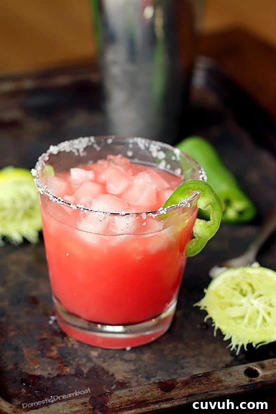 Spicy Watermelon Jalapeño Margarita Recipe 4 Spicy Watermelon Jalapeno Margarita
